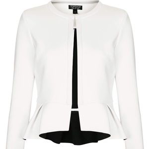 TopShop White Peplum Jacket - Sz 8 NWT